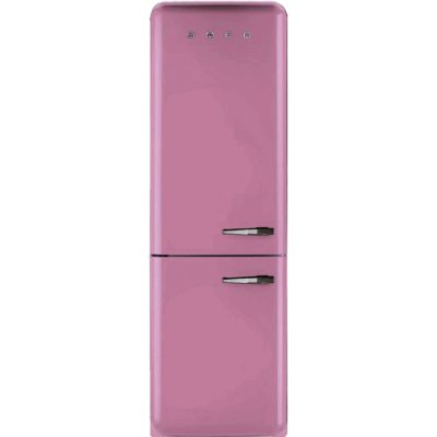 Smeg FAB32LNP 60cm 'Retro Style' Fridge Freezer in Pink  with Left Hand Hinge